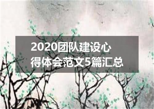 2020团队建设心得体会范文5篇汇总