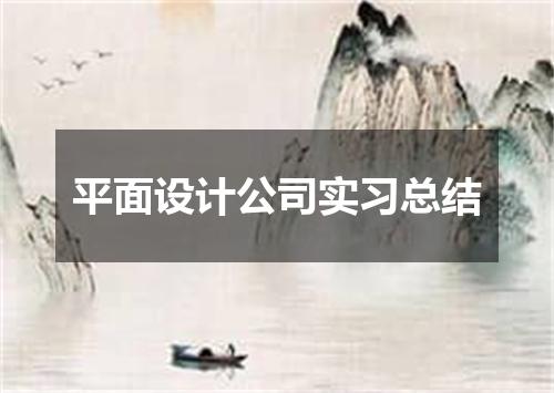 平面设计公司实习总结