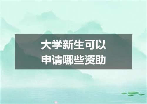 大学新生可以申请哪些资助
