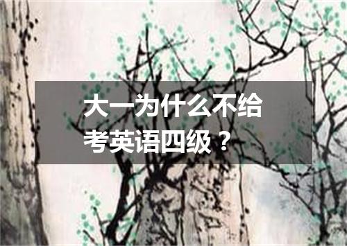 大一为什么不给考英语四级？