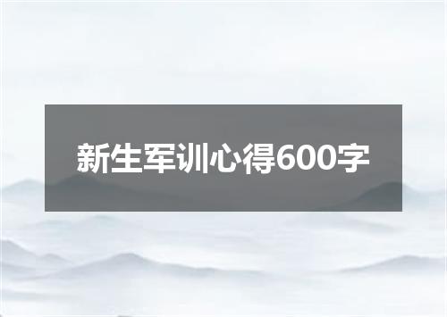 新生军训心得600字