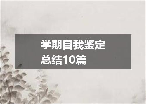 学期自我鉴定总结10篇