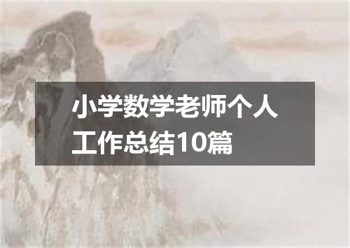 小学数学老师个人工作总结10篇
