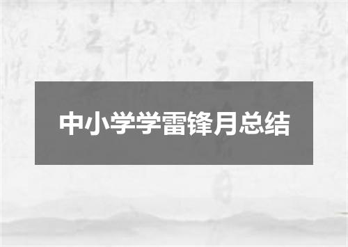 中小学学雷锋月总结
