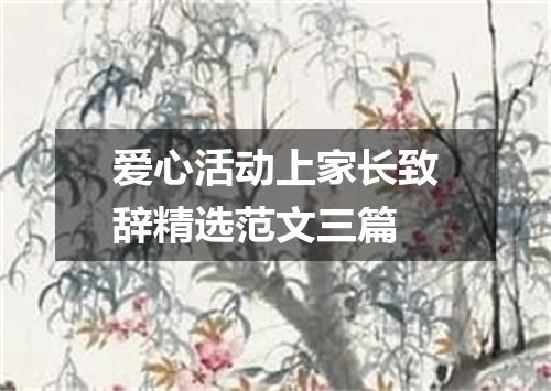 爱心活动上家长致辞精选范文三篇