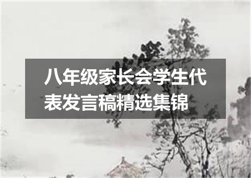 八年级家长会学生代表发言稿精选集锦