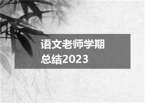 语文老师学期总结2023