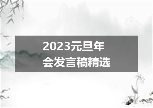 2023元旦年会发言稿精选