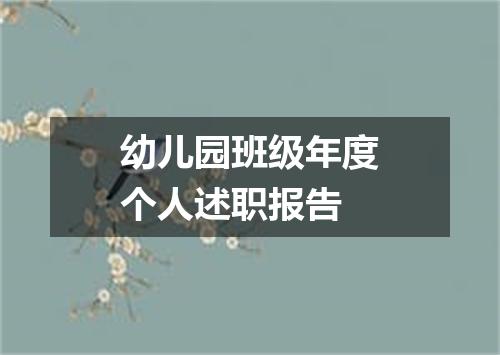 幼儿园班级年度个人述职报告