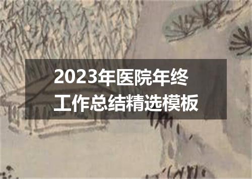 2023年医院年终工作总结精选模板