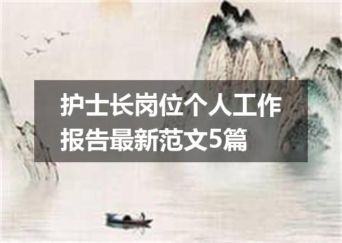 护士长岗位个人工作报告最新范文5篇