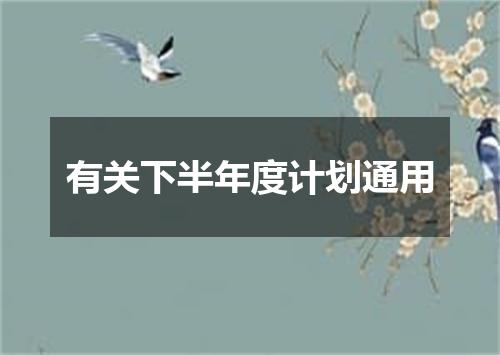 有关下半年度计划通用