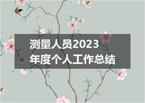 测量人员2023年度个人工作总结