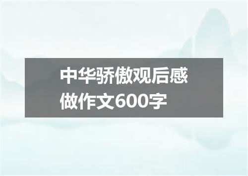 中华骄傲观后感做作文600字