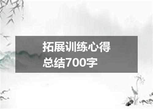 拓展训练心得总结700字