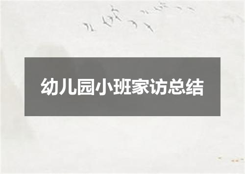 幼儿园小班家访总结