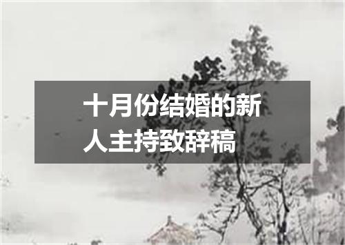 十月份结婚的新人主持致辞稿