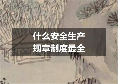 什么安全生产规章制度最全