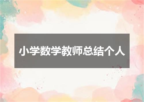 小学数学教师总结个人