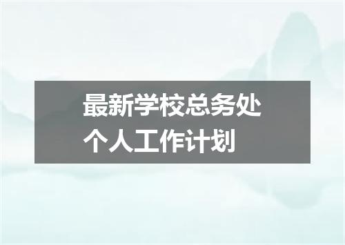 最新学校总务处个人工作计划