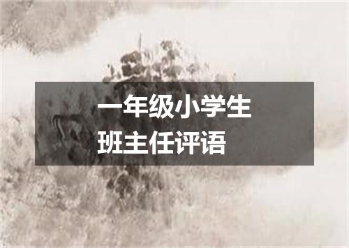 一年级小学生班主任评语