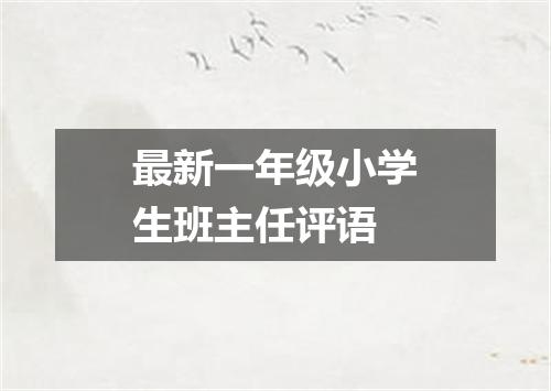 最新一年级小学生班主任评语