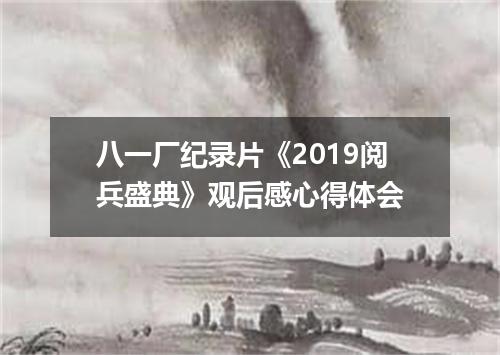 八一厂纪录片《2019阅兵盛典》观后感心得体会