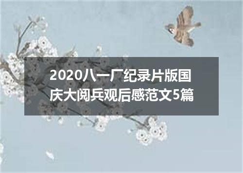 2020八一厂纪录片版国庆大阅兵观后感范文5篇