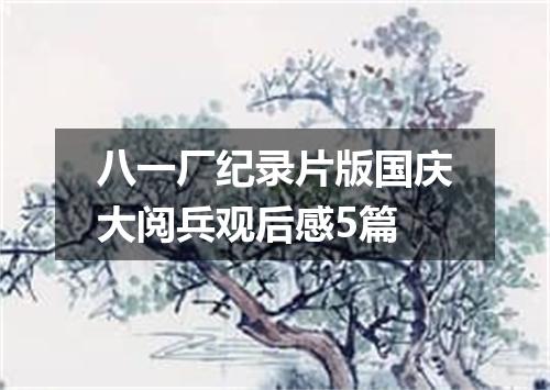 八一厂纪录片版国庆大阅兵观后感5篇