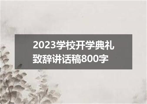 2023学校开学典礼致辞讲话稿800字