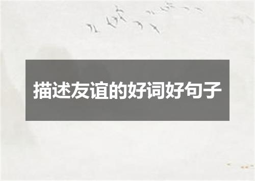 描述友谊的好词好句子