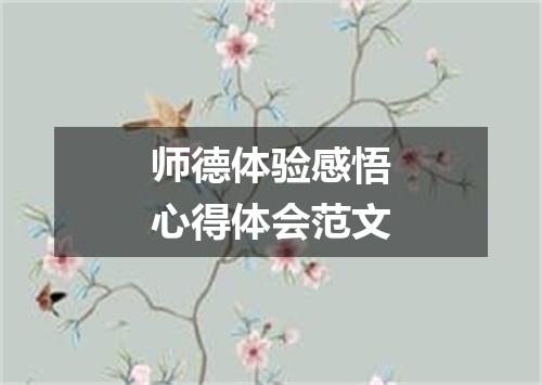 师德体验感悟心得体会范文