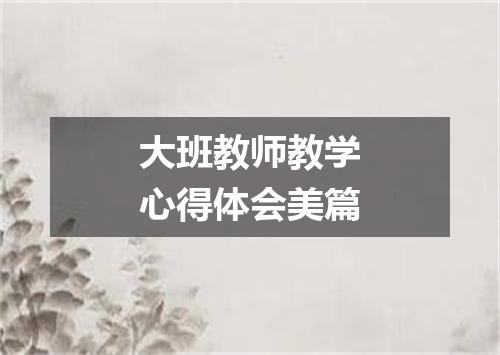 大班教师教学心得体会美篇