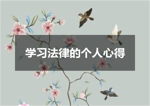 学习法律的个人心得