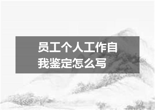员工个人工作自我鉴定怎么写
