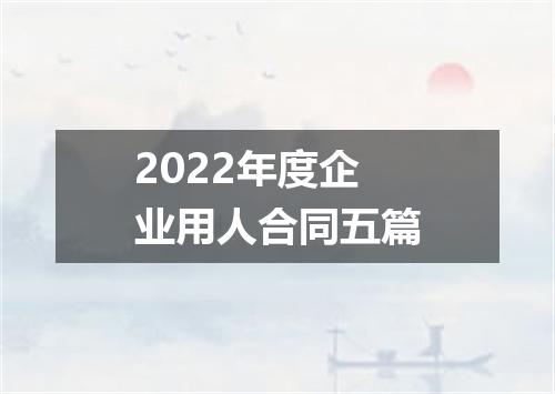 2022年度企业用人合同五篇