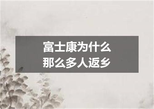 富士康为什么那么多人返乡