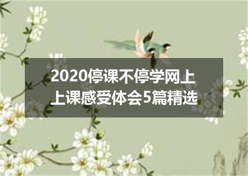 2020停课不停学网上上课感受体会5篇精选
