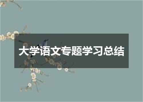 大学语文专题学习总结