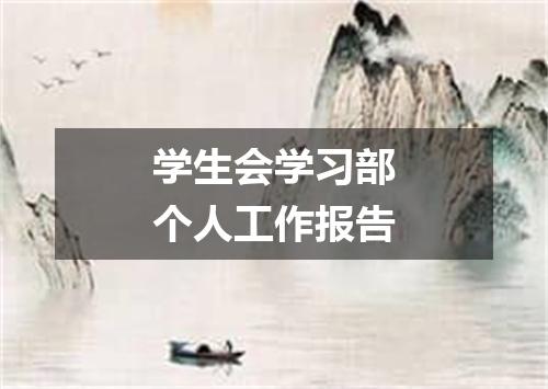 学生会学习部个人工作报告