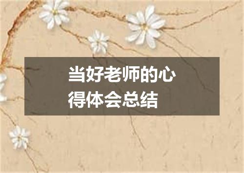 当好老师的心得体会总结