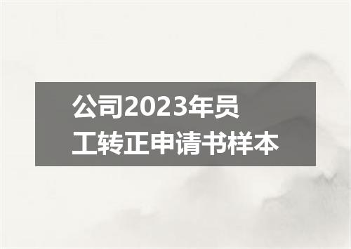 公司2023年员工转正申请书样本