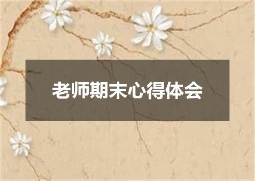 老师期末心得体会