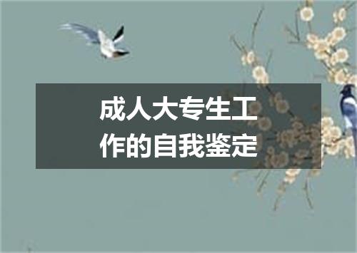 成人大专生工作的自我鉴定