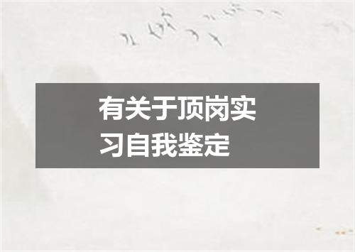有关于顶岗实习自我鉴定