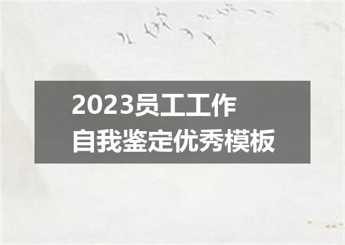 2023员工工作自我鉴定优秀模板