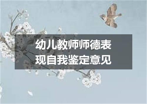 幼儿教师师德表现自我鉴定意见