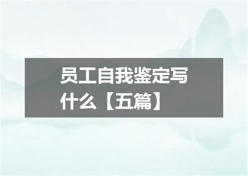 员工自我鉴定写什么【五篇】