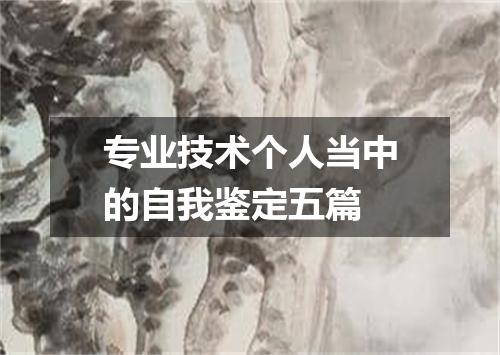 专业技术个人当中的自我鉴定五篇