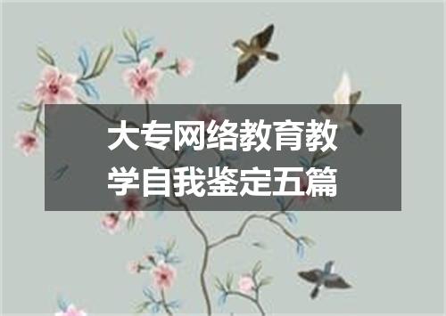 大专网络教育教学自我鉴定五篇